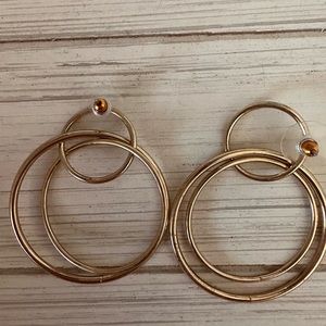 Gold tone circle earrings